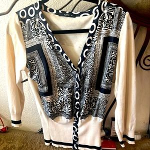 ETRO cotton & silk cardigan or top with V neck